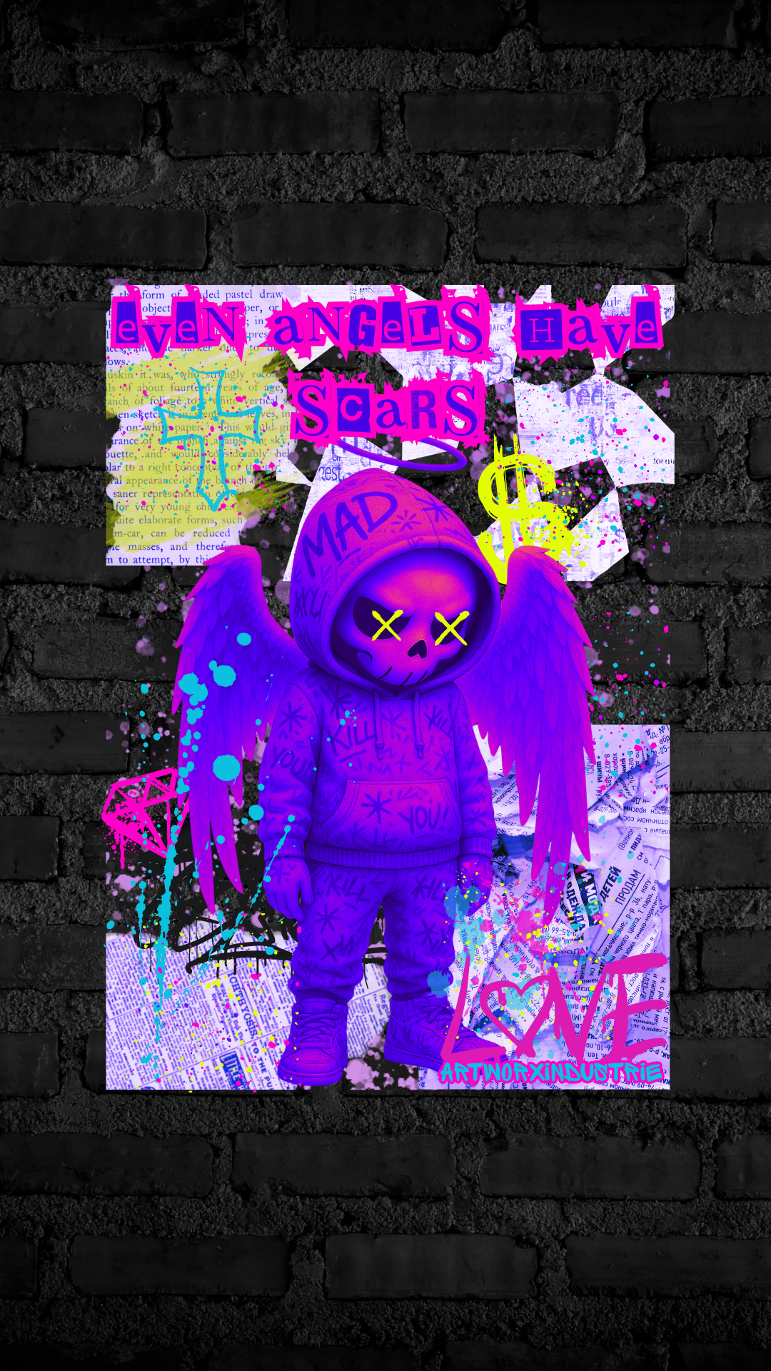 Art Worx Industrie GRAFFITTI ANGEL – Heavy Cotton T-Shirt (Herren)