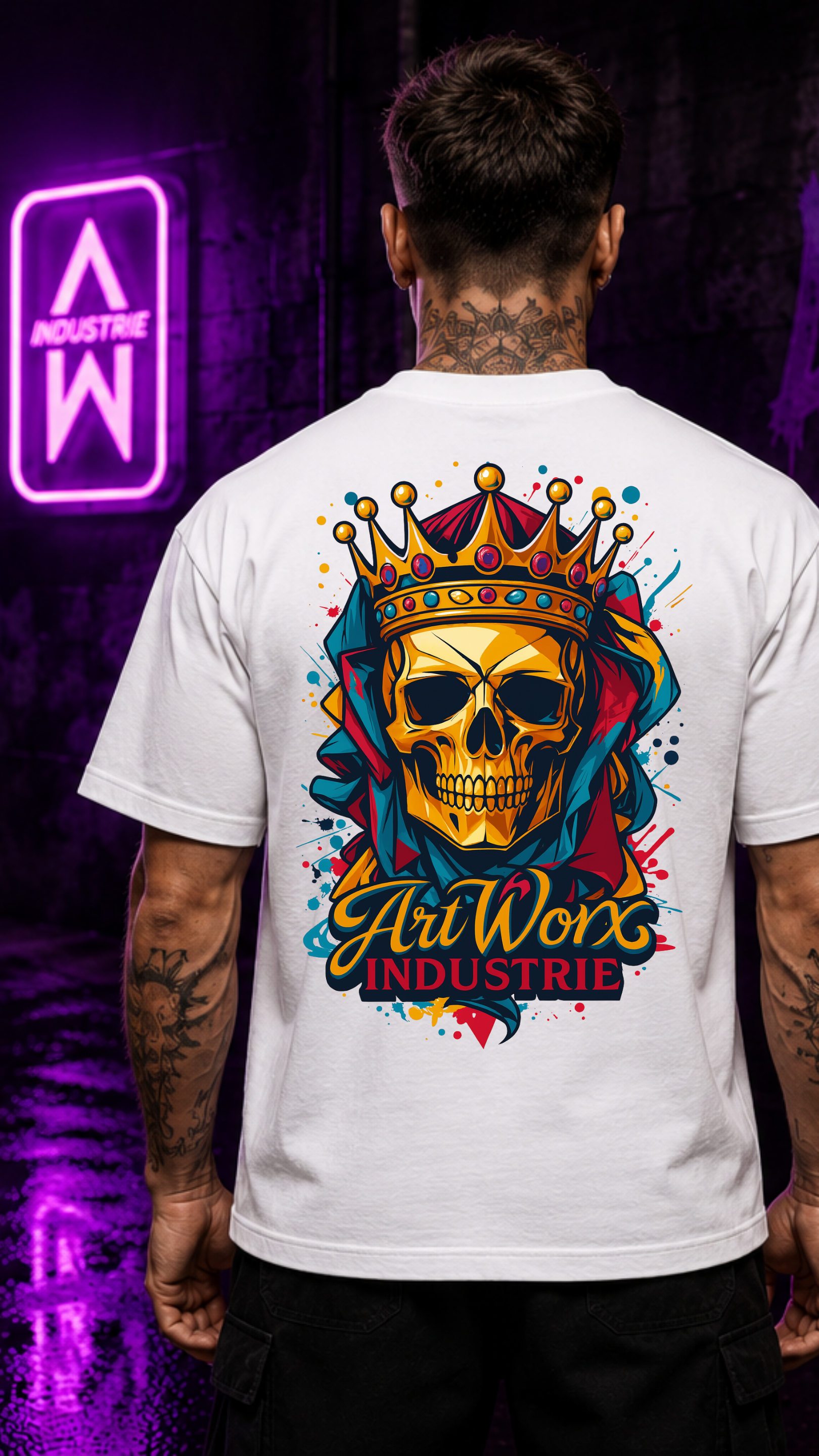 Art Worx Industrie SKULL KING – Heavy Cotton T-Shirt (Herren)