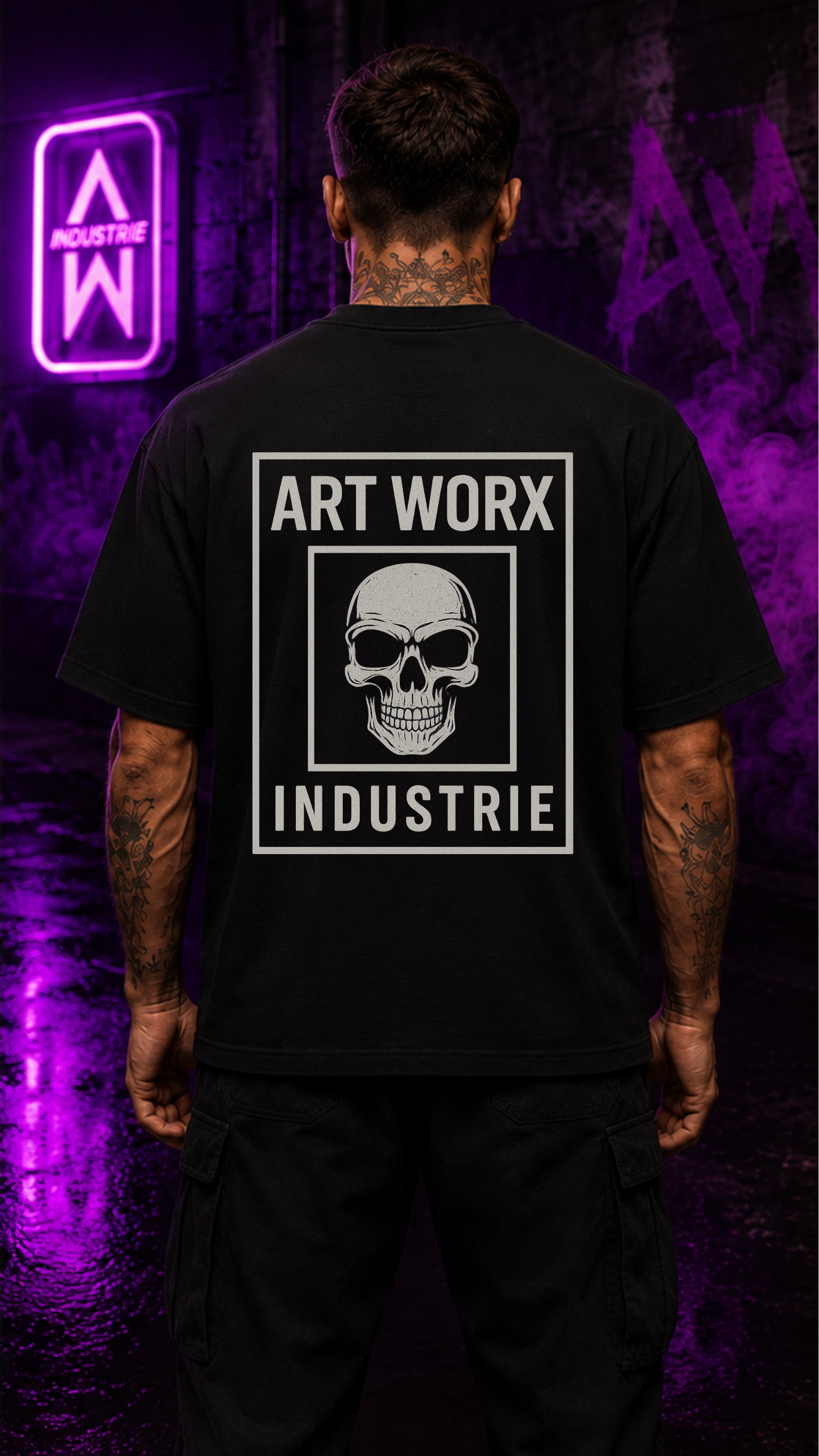 Art Worx Industrie SKULL HEAD – Heavy Cotton T-Shirt (Herren)