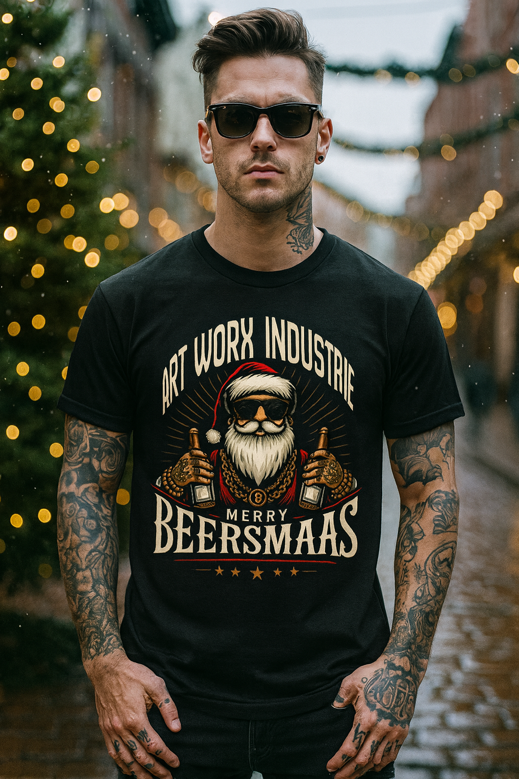 Art Worx Industrie BEERSMAAS SANTA – Heavy Cotton T-Shirt (Herren)