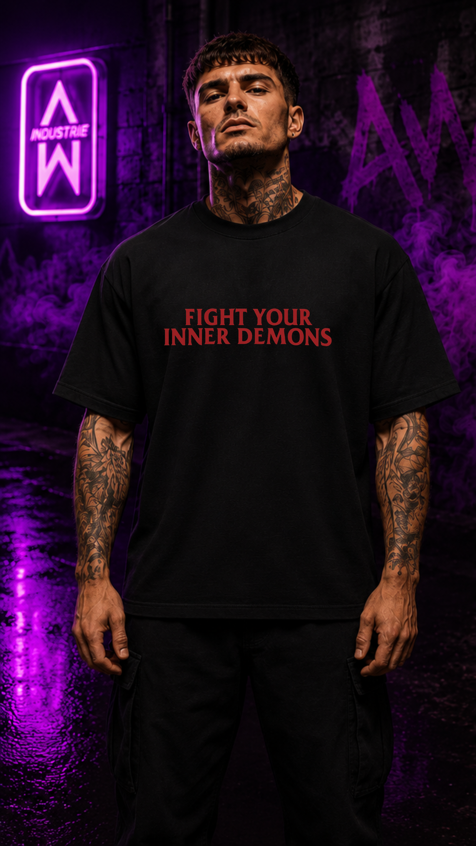Art Worx Industrie FIGHT YOUR DEMONS – Heavy Cotton T-Shirt (Herren)