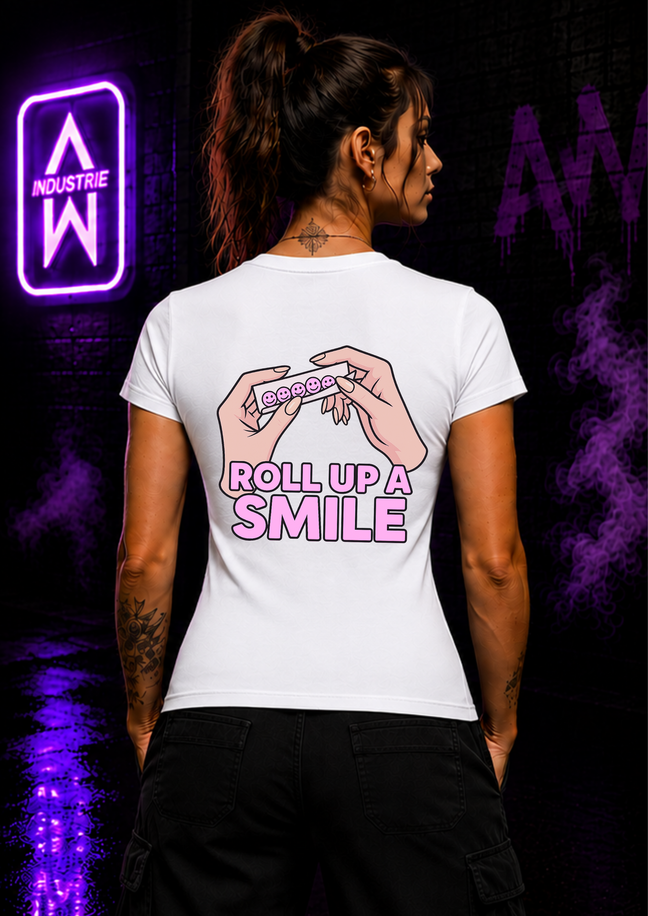 Art Worx Industrie ROLL UP A SMILE  – Heavy Cotton T-Shirt (Damen)