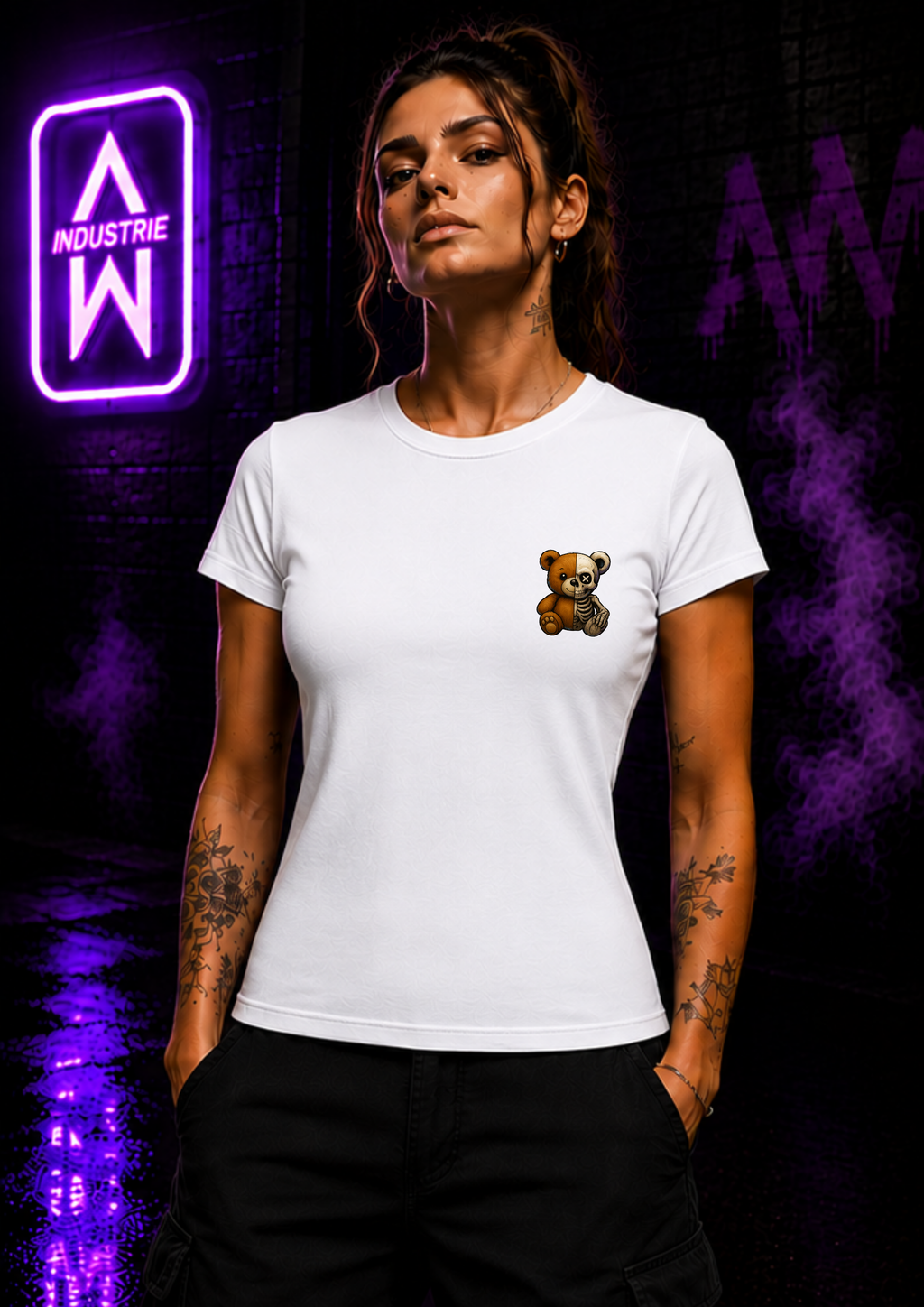 Art Worx Industrie NEVER GIVE UP – Heavy Cotton T-Shirt (Damen)