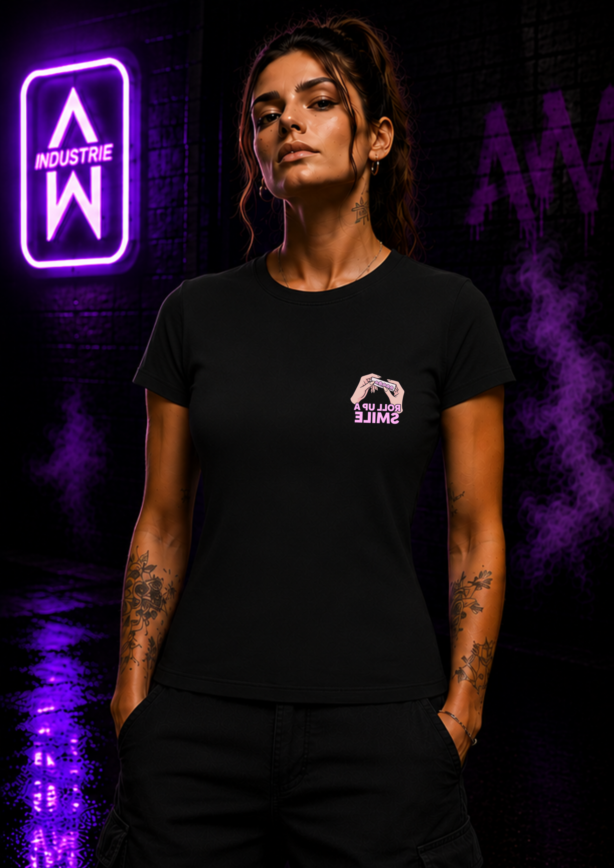 Art Worx Industrie ROLL UP A SMILE  – Heavy Cotton T-Shirt (Damen)
