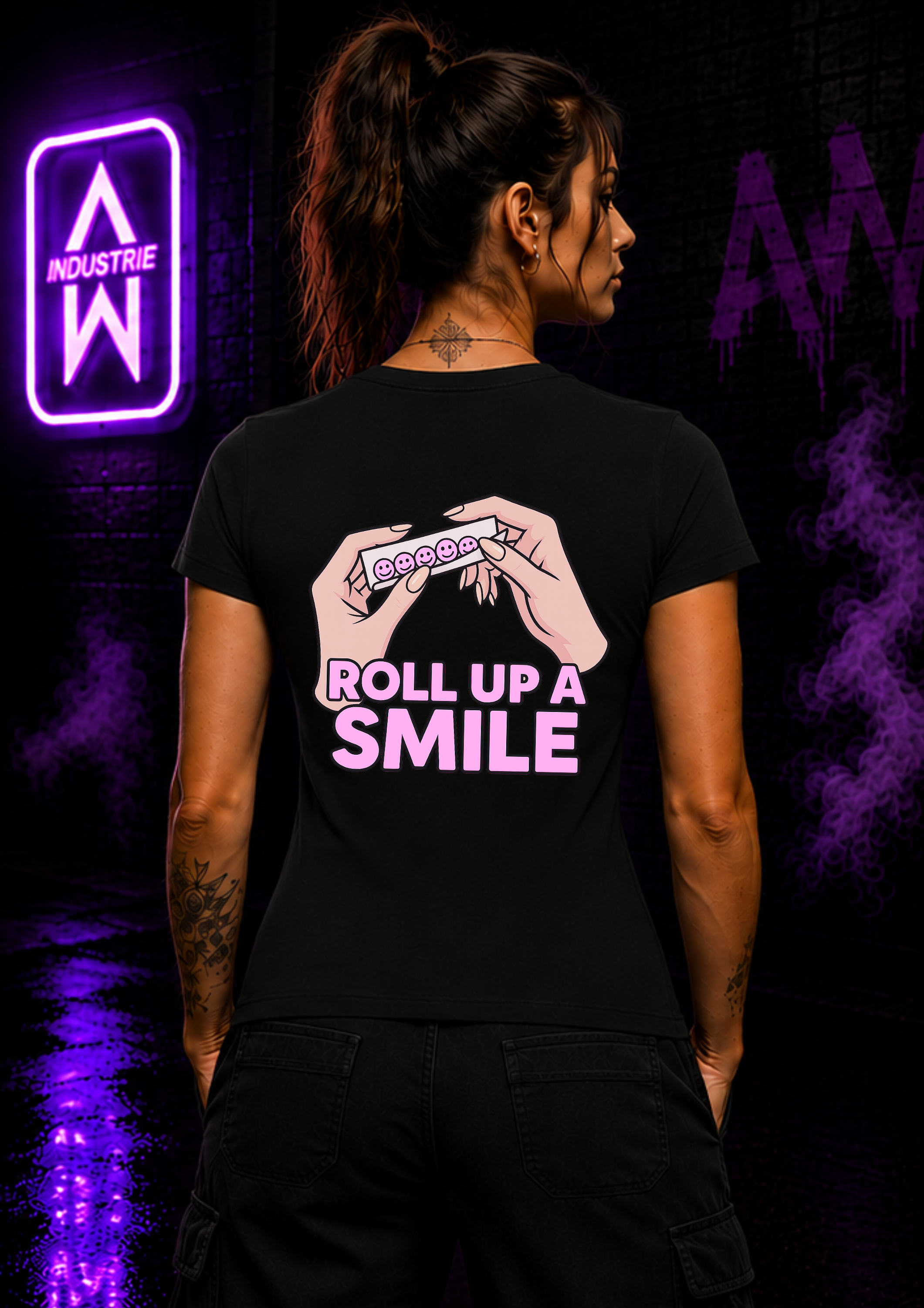 Art Worx Industrie ROLL UP A SMILE  – Heavy Cotton T-Shirt (Damen)