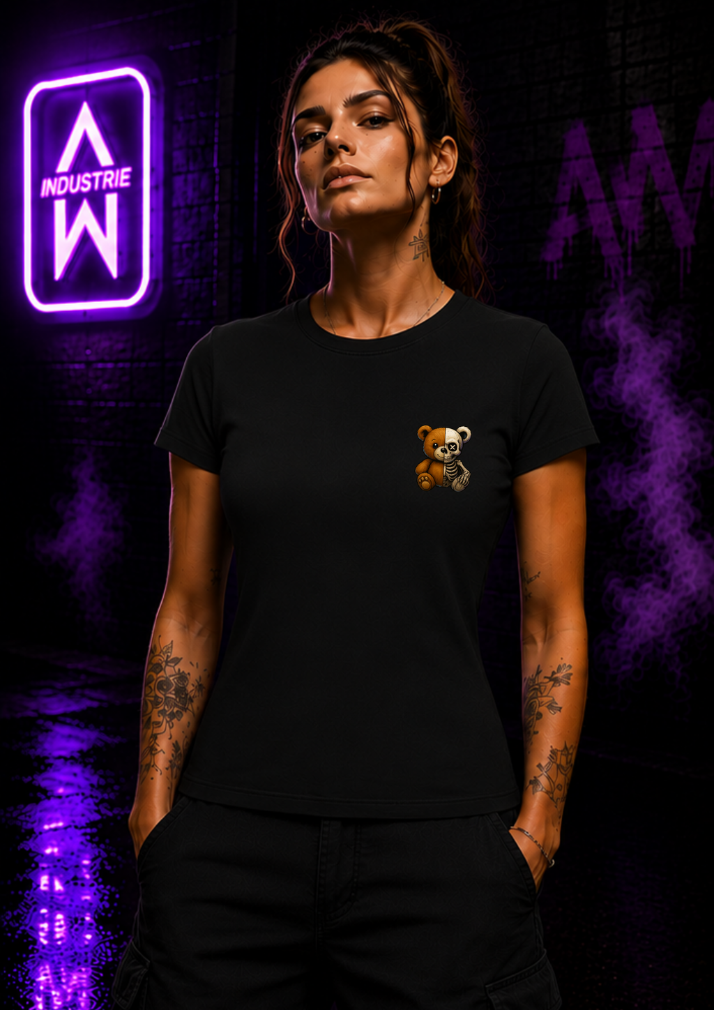 Art Worx Industrie NEVER GIVE UP – Heavy Cotton T-Shirt (Damen)