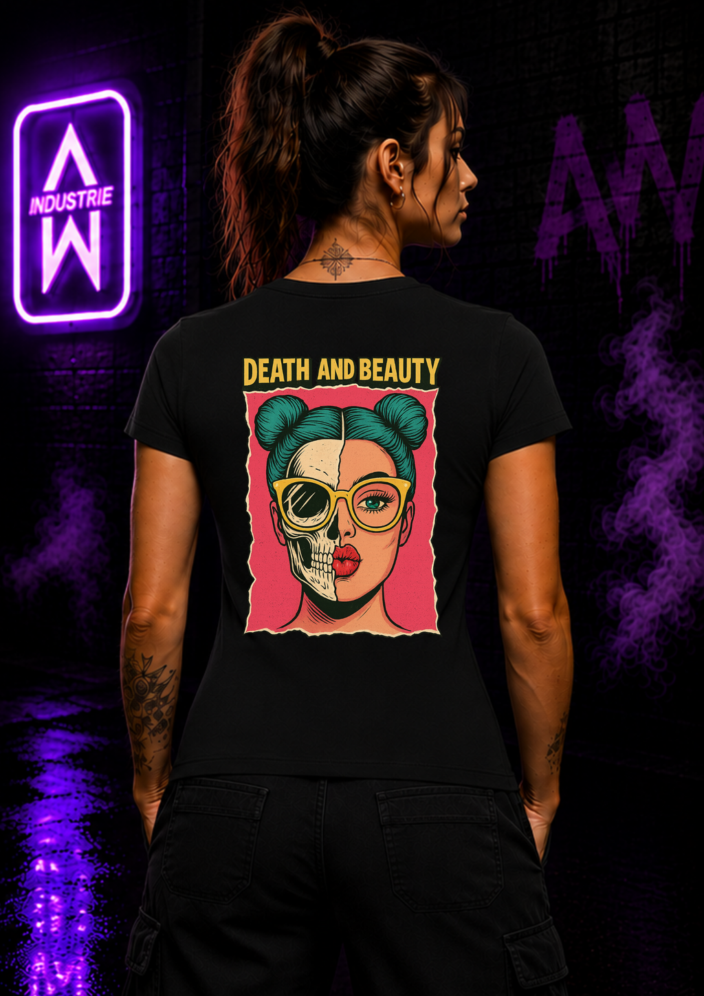 Art Worx Industrie DEATH AND BEAUTY  – Heavy Cotton T-Shirt (Damen)