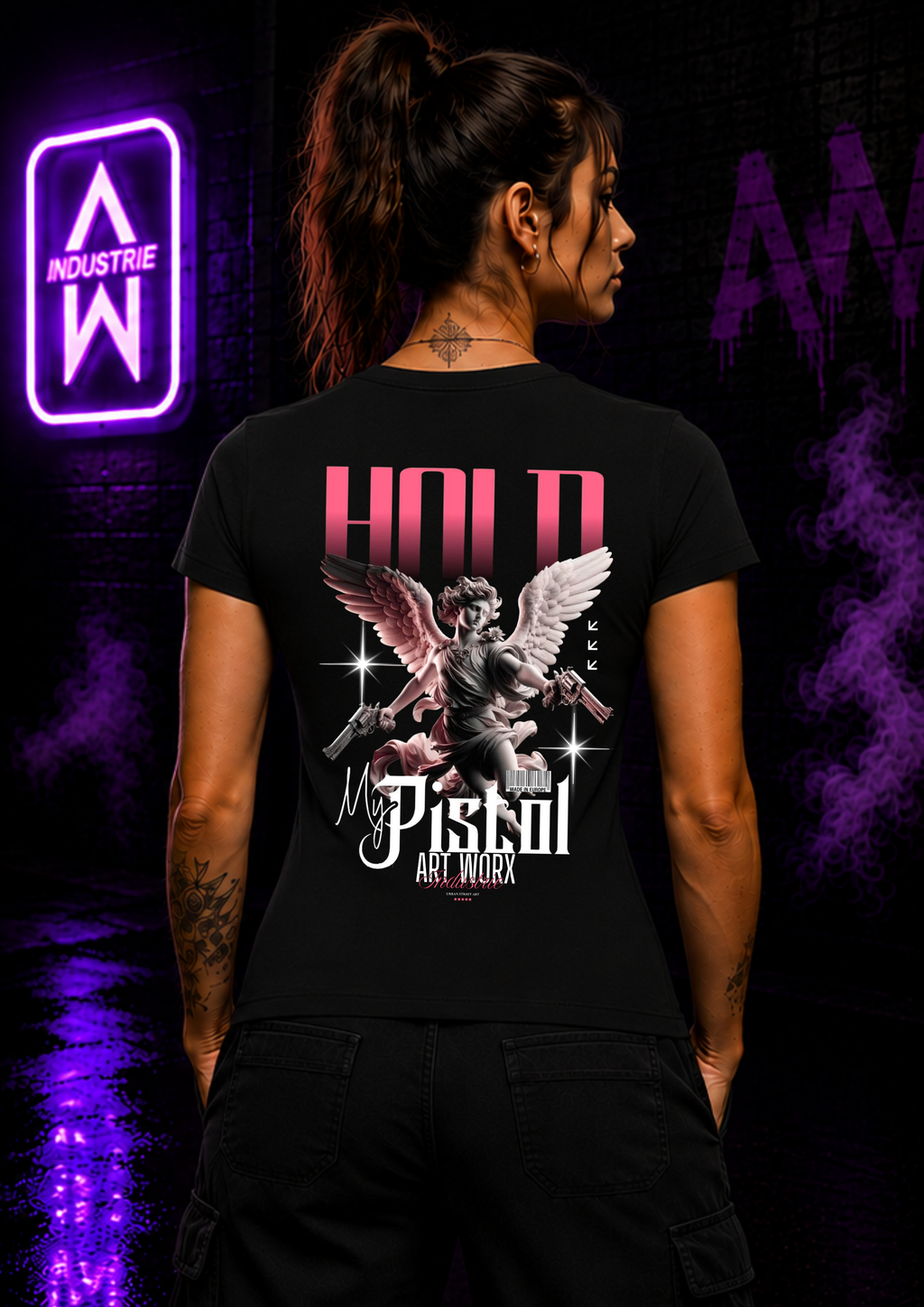 Art Worx Industrie HOLD MY PISTOL – Heavy Cotton T-Shirt (Damen)