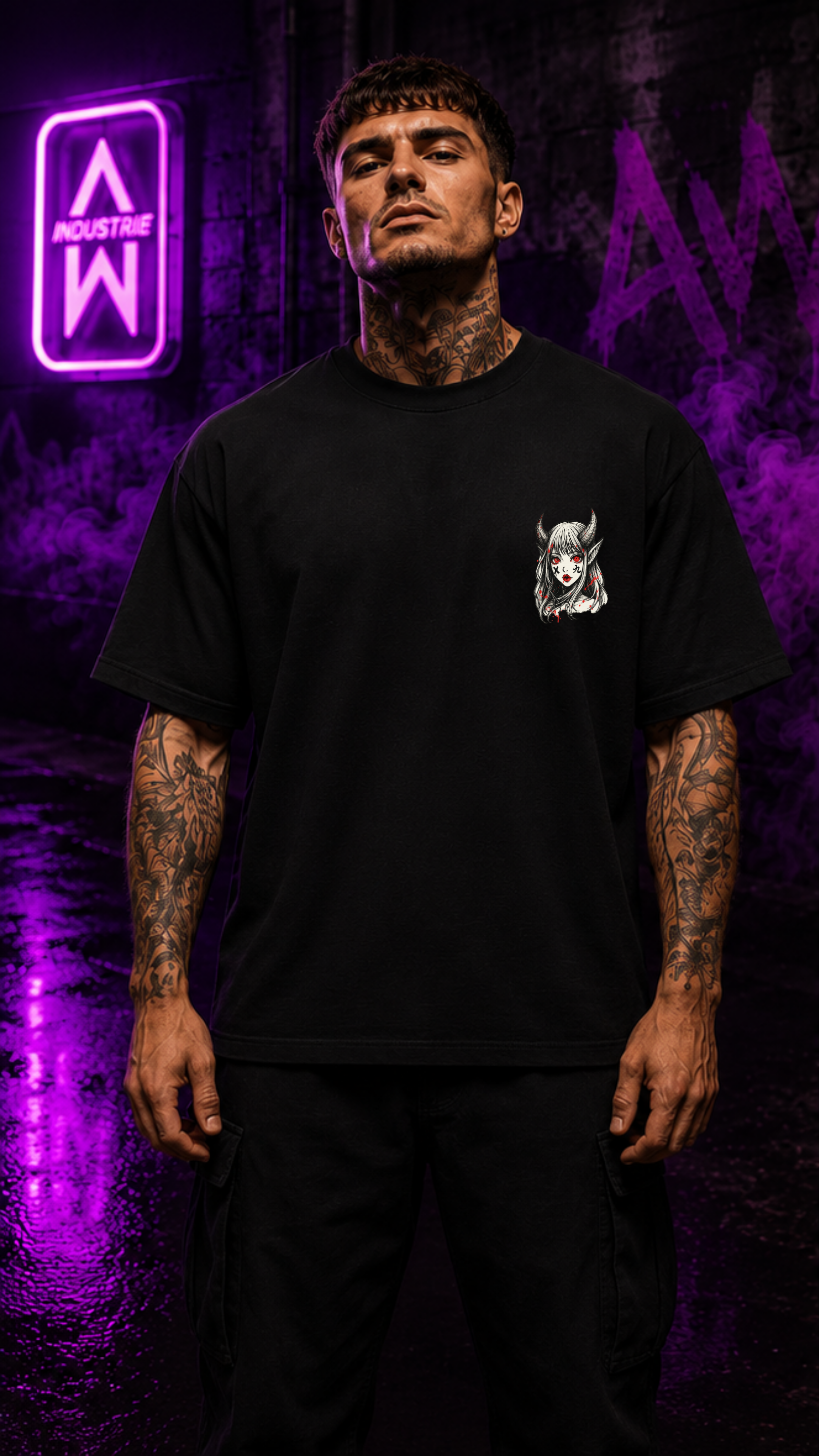 Art Worx Industrie DEMON GIRL – Heavy Cotton T-Shirt (Herren)