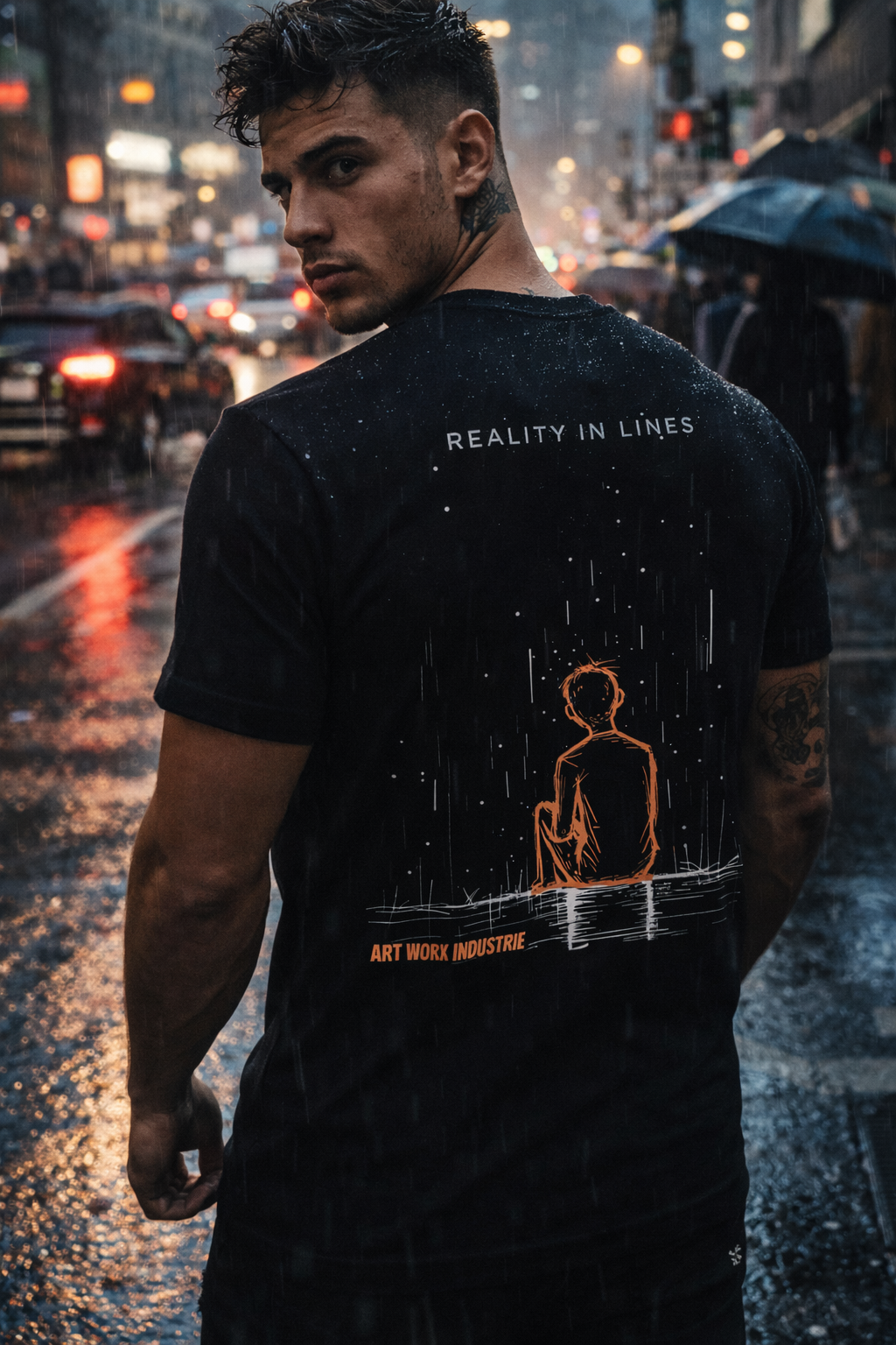 Art Worx Industrie REALITY IN LINES – Heavy Cotton T-Shirt (Herren)