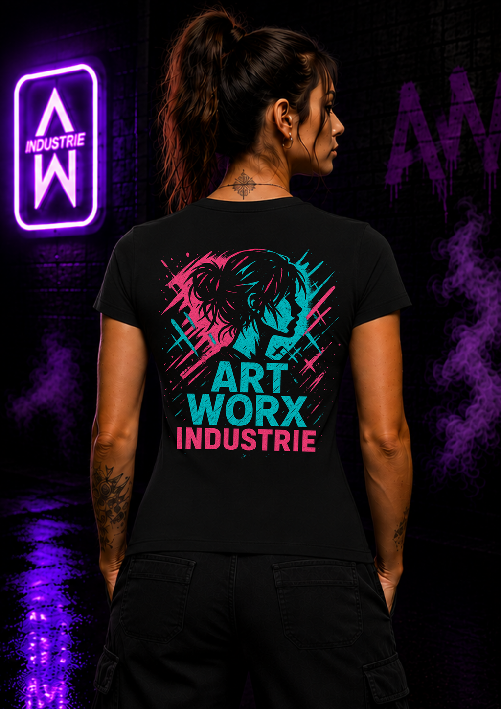 Art Worx Industrie Neon Girl – Heavy Cotton T-Shirt (Damen)