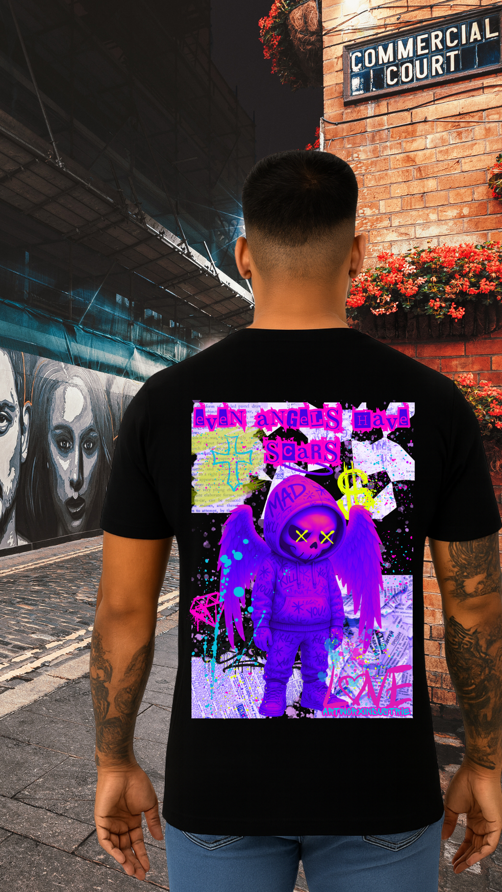 Art Worx Industrie GRAFFITTI ANGEL – Heavy Cotton T-Shirt (Herren)